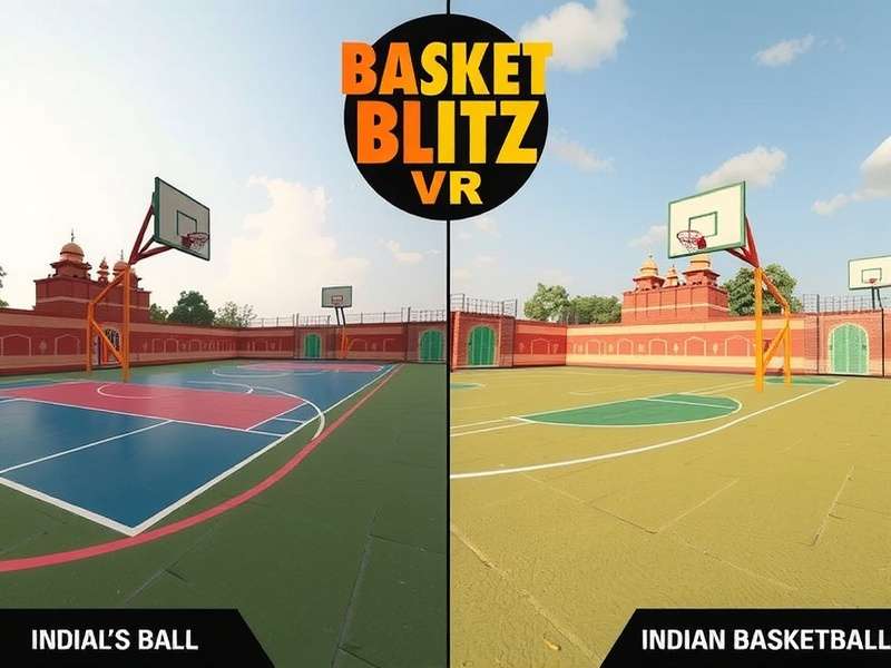 Basket Blitz VR - India's Premier VR Basketball Game Basket Blitz VR Cover Image featuring Indian basketball courts